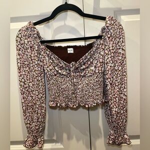 Aritzia Sunday Best Sinatra Blouse Cognac/Strawberry Size XS NWOT